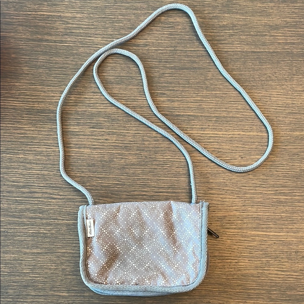 EDDIE BAUER ACTIVEWEAR CROSSBODY ORGANIZER MINI BAG Gray Cream Utility Pockets